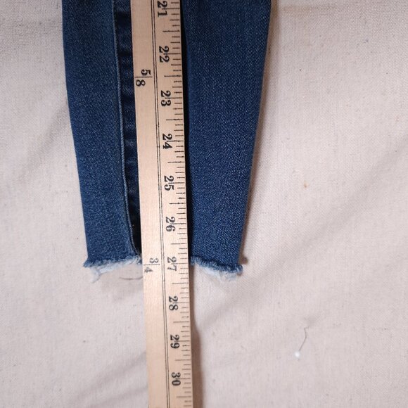 Everlane Vintage Skinny Jeans Womens 25 Regular Blue Button Fly Raw Hem Minimali - Picture 5 of 15